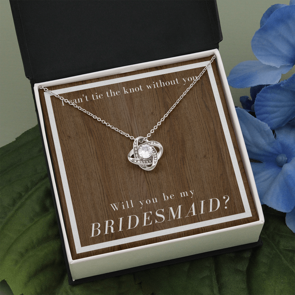 Bridesmaid Proposal Gift, Love Knot Pendant Necklace