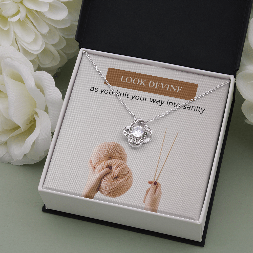 Knit Your Way Into Sanity Encouragement Gift, Pendant Necklace