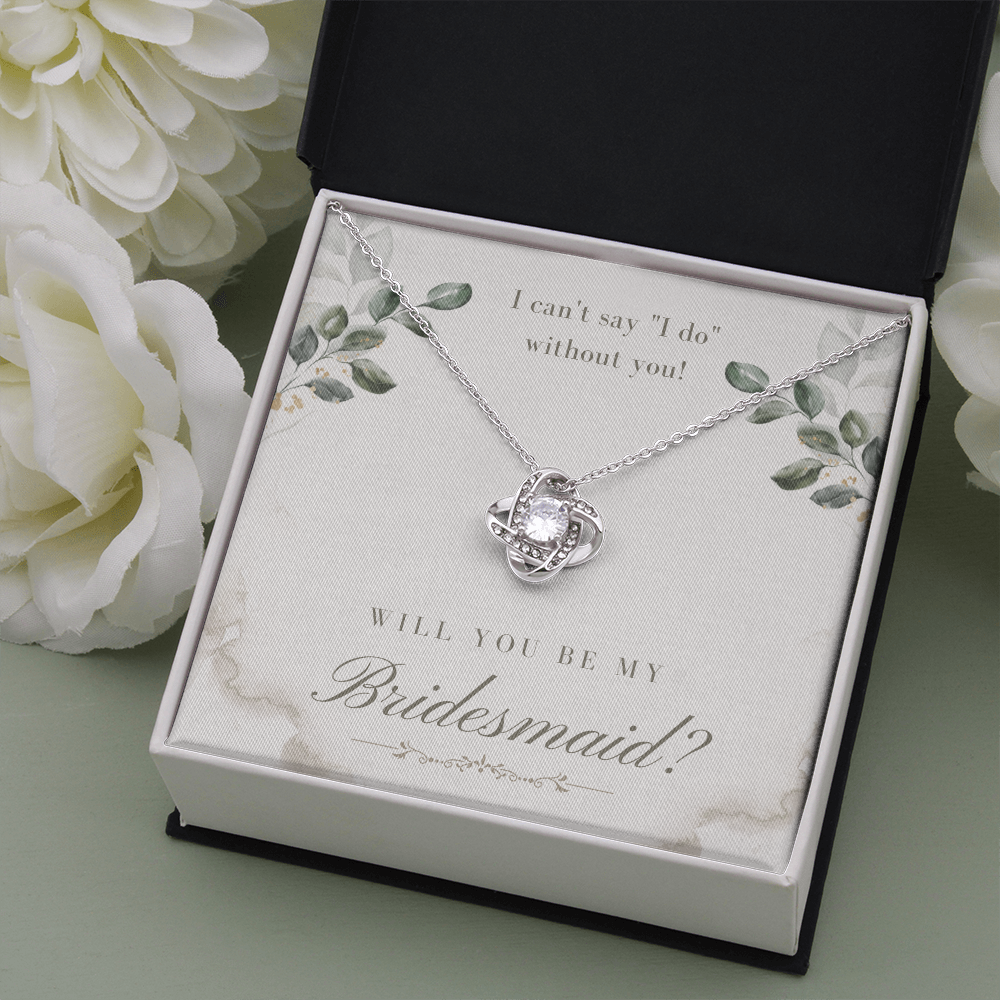 Bridesmaid Proposal Gift, Love Knot Pendant Necklace