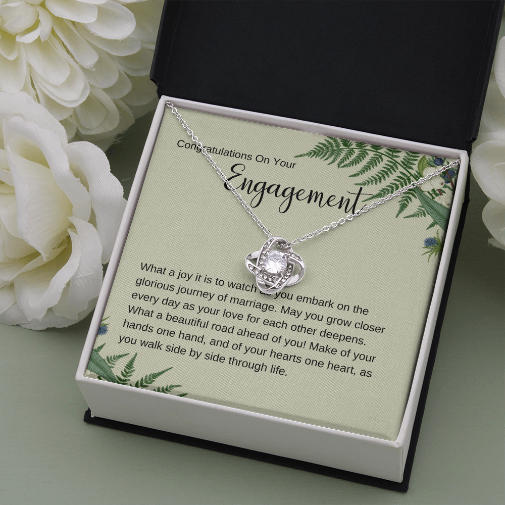 Congratulations On Your Engagement Gift, Love Knot Pendant Necklace