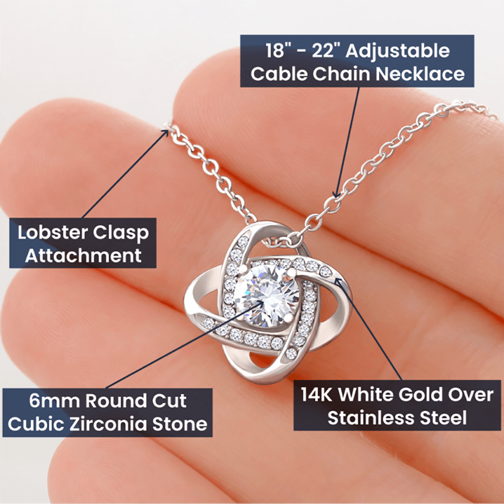 Gift for Mom On My Wedding Day, Love Knot Pendant Necklace