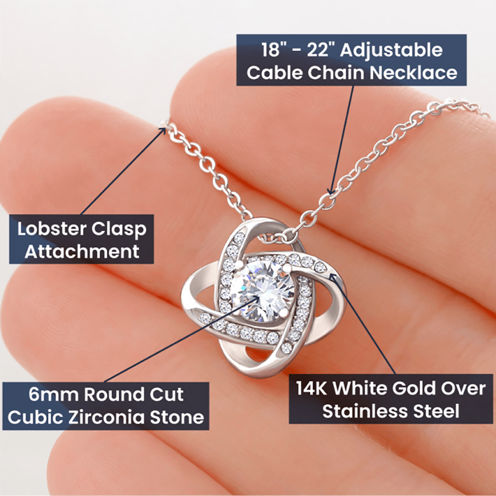 Bride Gift, Love Knot Pendant Necklace