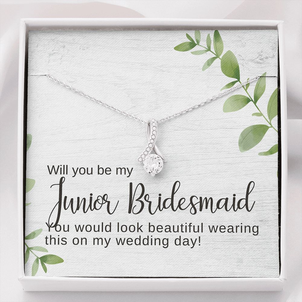 Junior Bridesmaid Proposal Necklace, Bridal Jewelry, Alluring Beauty Pendant