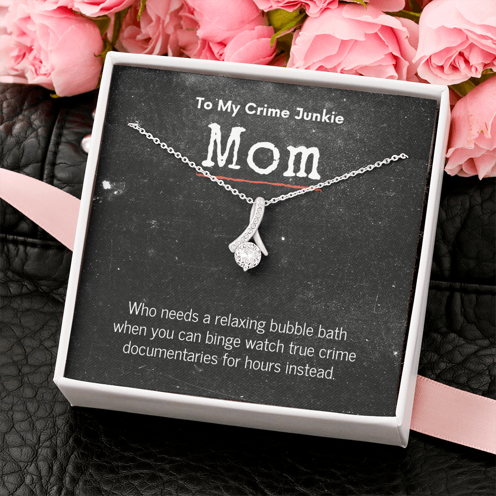 True Crime Junkie Mom Gift, Pendant Necklace