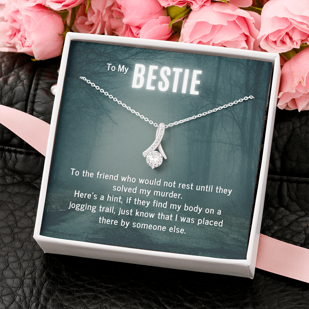 True Crime Junkie Gift for Bestie, Pendant Necklace