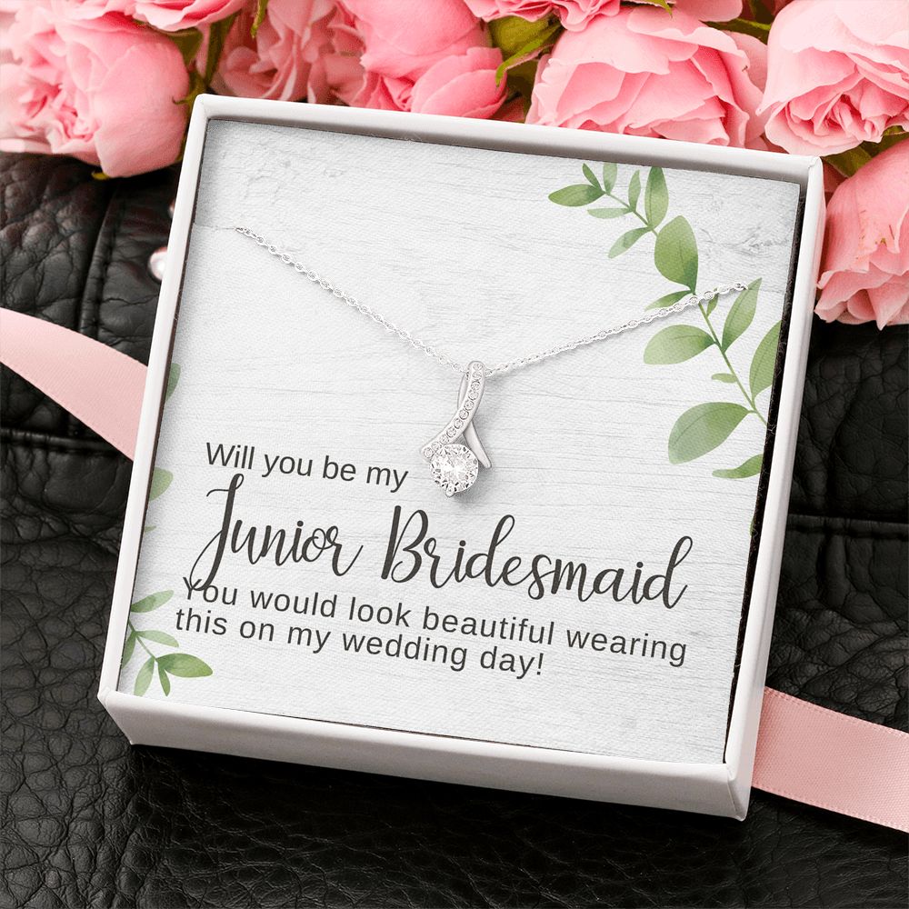 Junior Bridesmaid Proposal Necklace, Bridal Jewelry, Alluring Beauty Pendant