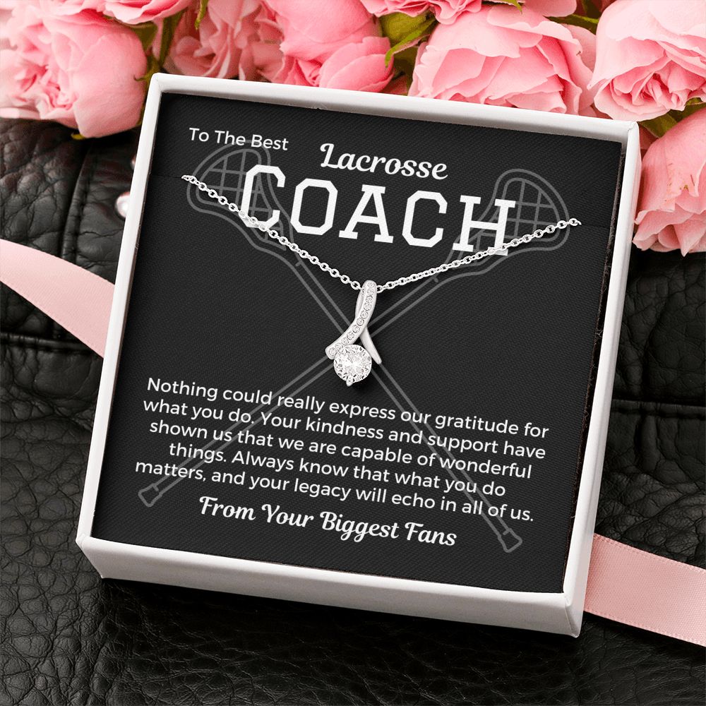 Gift To Lacrosse Coach From Team, Pendant Necklace