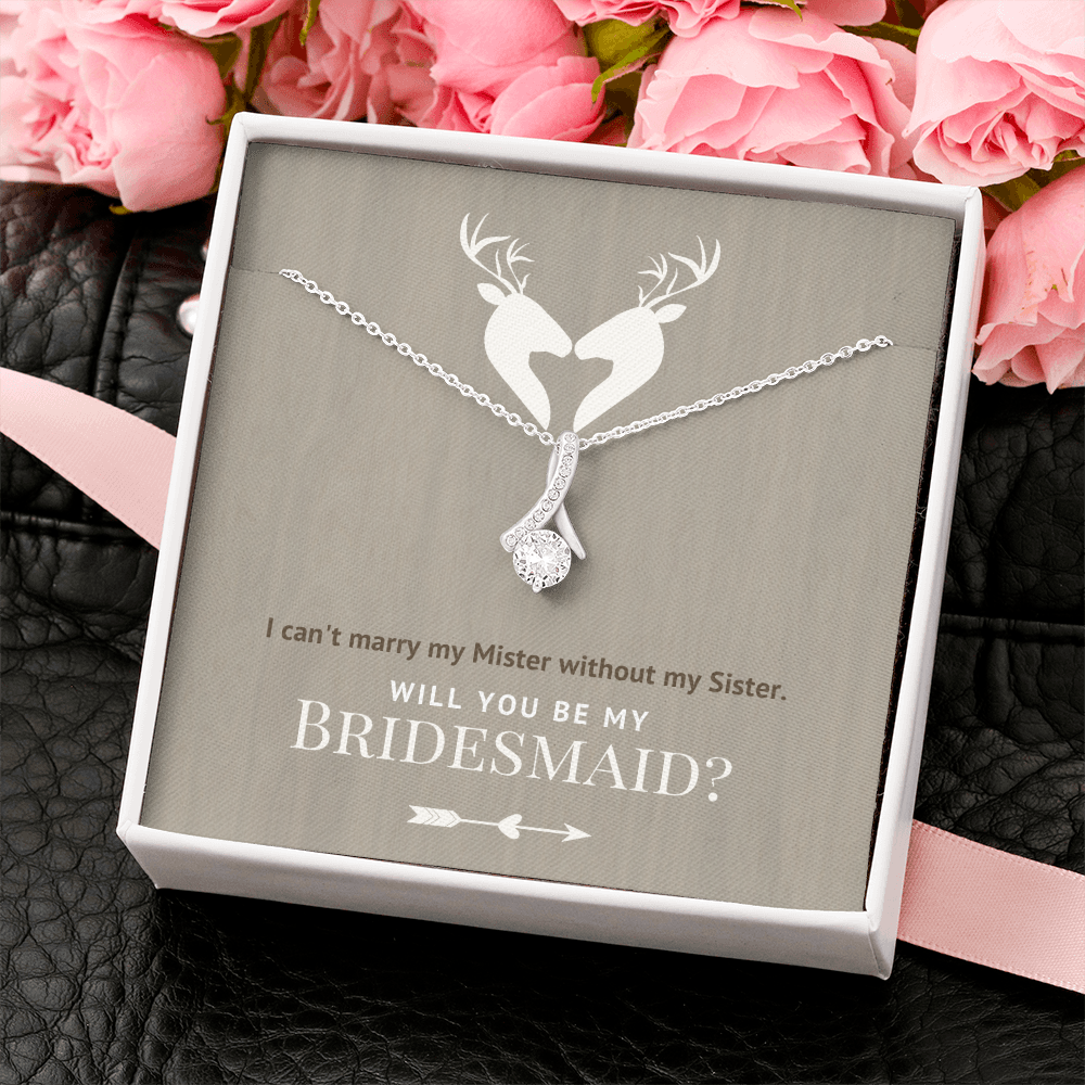 Bridesmaid Proposal Gift, Bridal Party Pendant Necklace