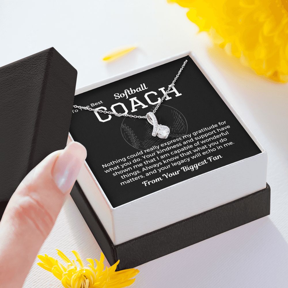 Softball Coach Gift, Pendant Necklace