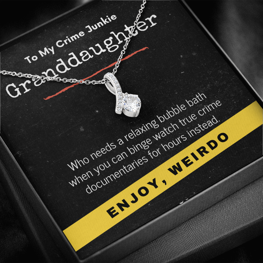 True Crime Junkie Granddaughter Gift, Pendant Necklace