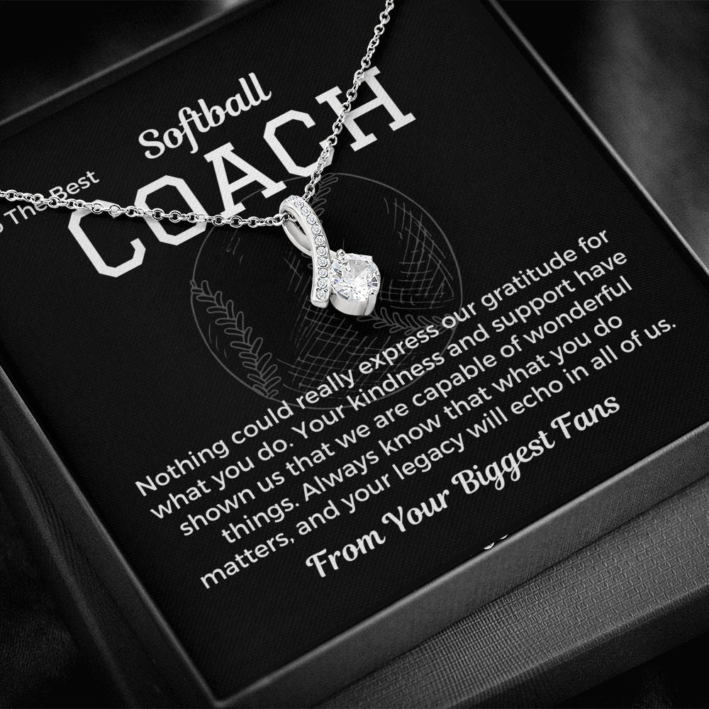 Gift To Softball Coach From Team, Pendant Necklace