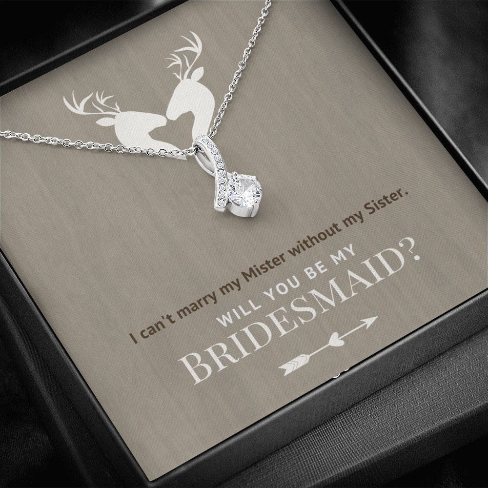 Bridesmaid Proposal Gift, Bridal Party Pendant Necklace