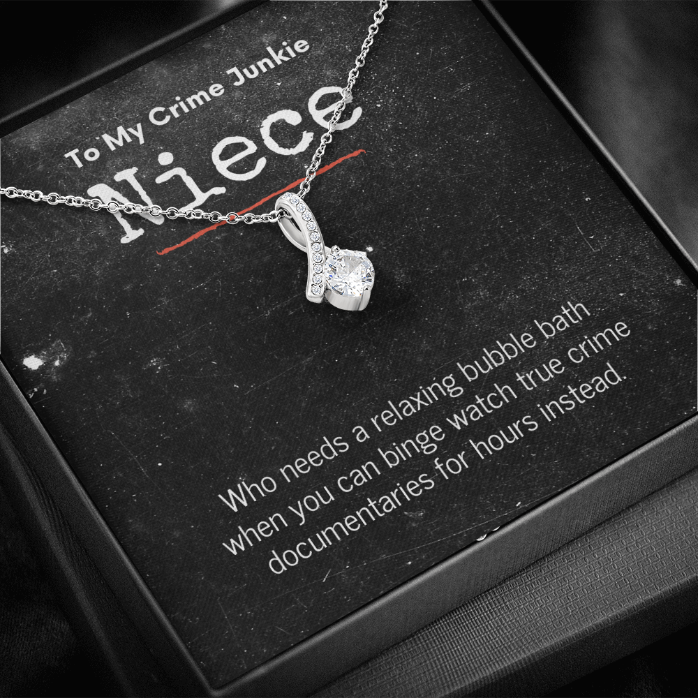 True Crime Junkie Niece Gift, Pendant Necklace