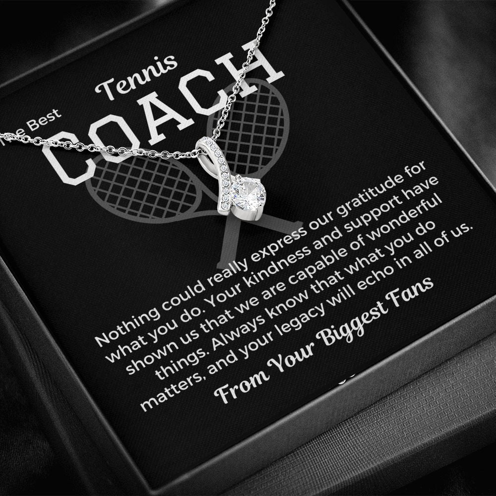 Gift To Tennis Coach From Team, Pendant Necklace