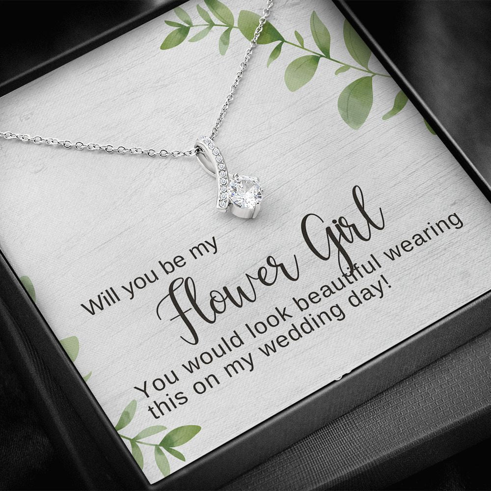 Flower Girl Proposal Necklace, Bridal Jewelry, Alluring Beauty Pendant