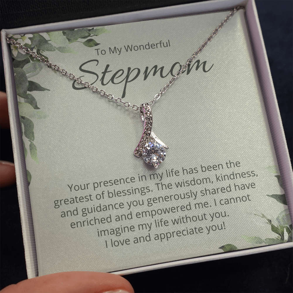 Stepmom Gift, CZ Pendant Necklace