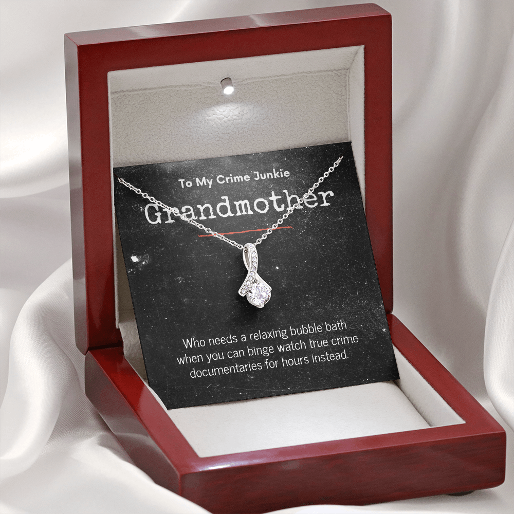 True Crime Junkie Grandmother Gift, Pendant Necklace