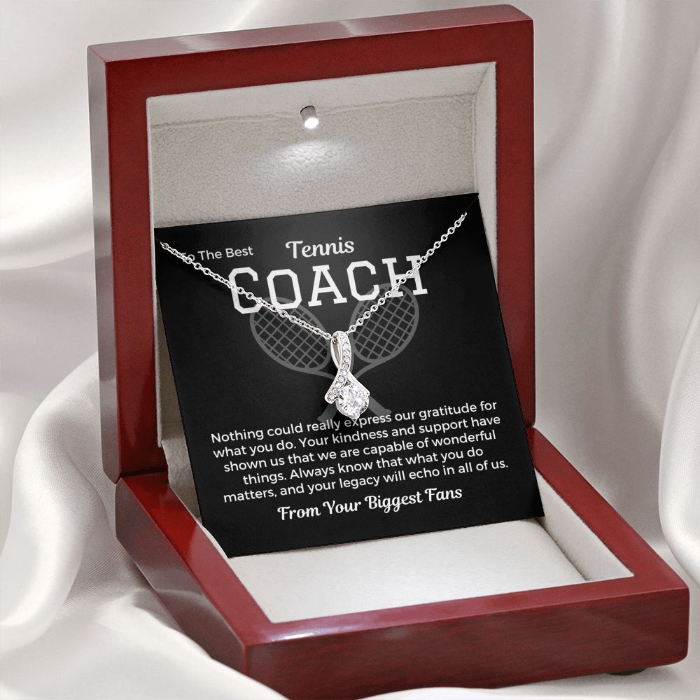 Gift To Tennis Coach From Team, Pendant Necklace