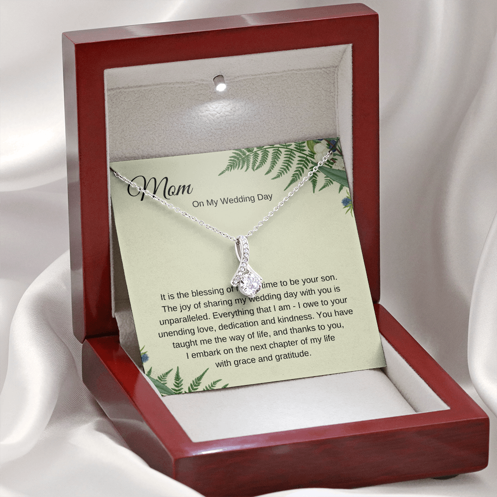 Gift for Mom On My Wedding Day, Pendant Necklace