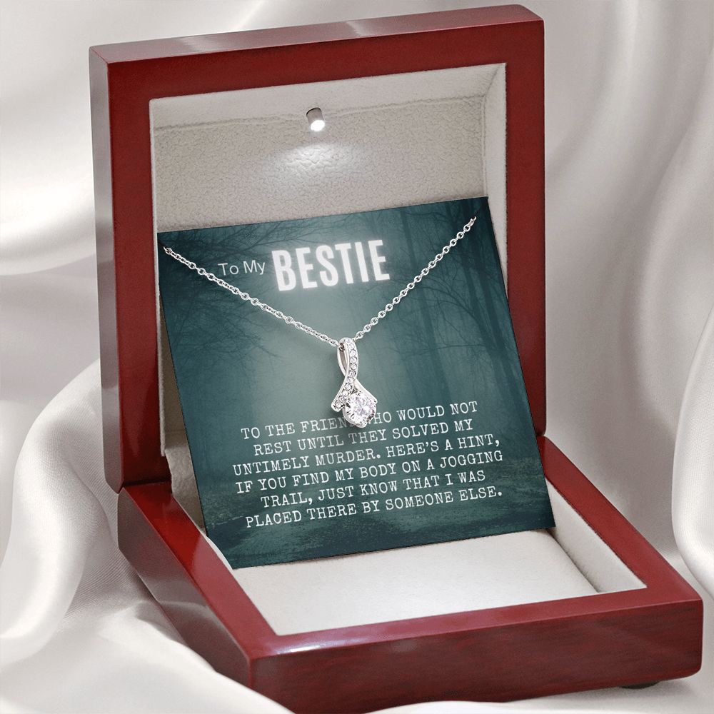 My Bestie True Crime Pendant Necklace Gift, Alluring Beauty