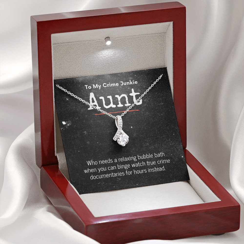 True Crime Junkie Aunt Gift, Pendant Necklace