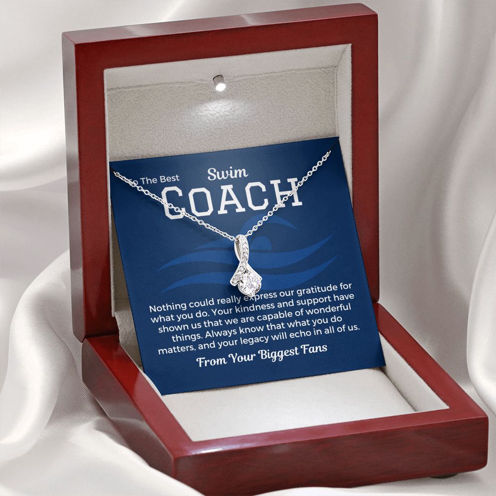Gift To Swim Coach From Team, Pendant Necklace