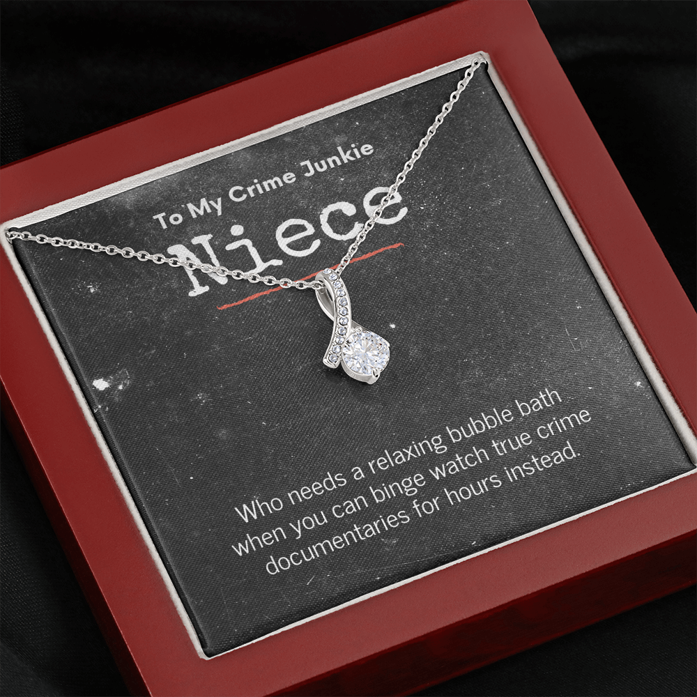 True Crime Junkie Niece Gift, Pendant Necklace