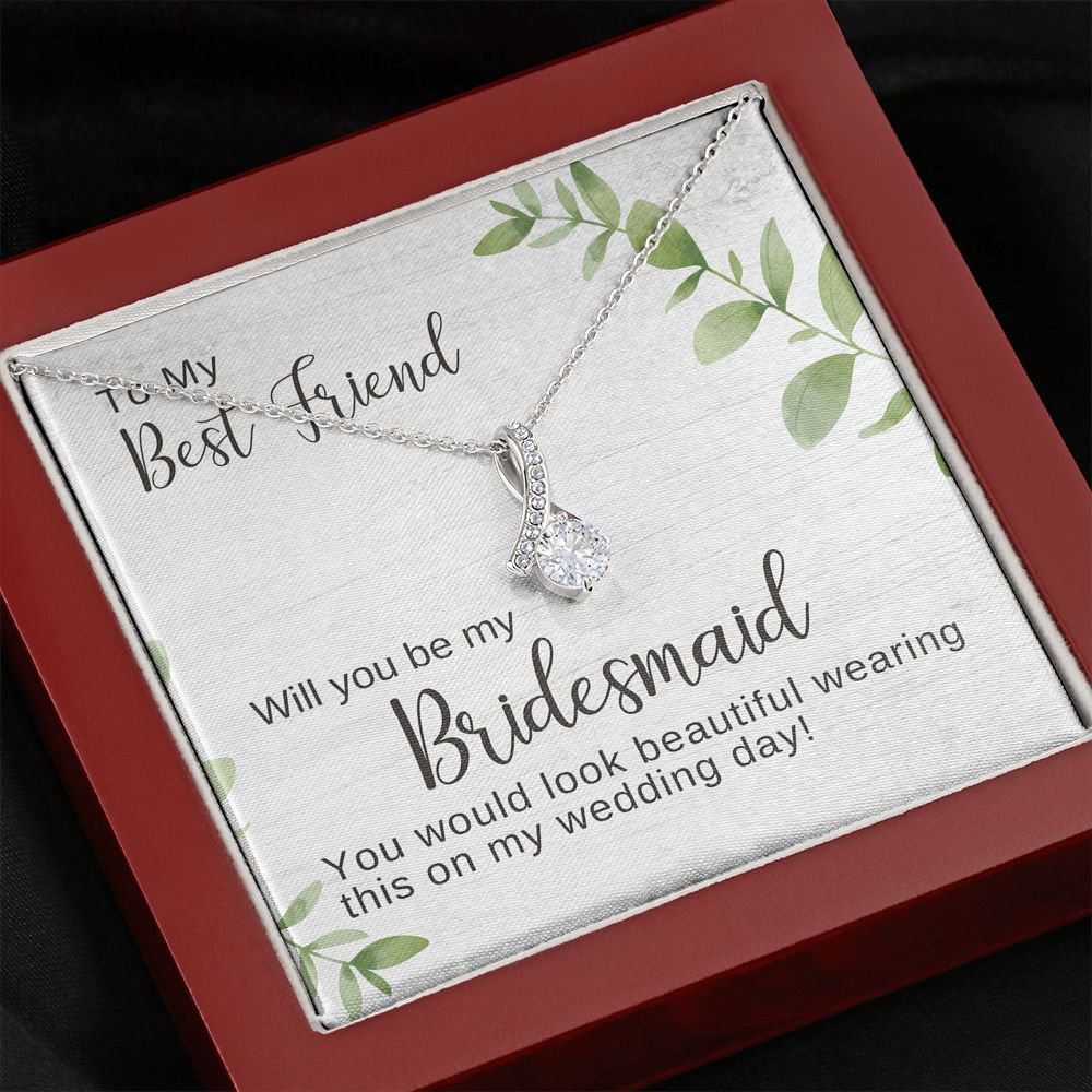 Best Friend Bridesmaid Proposal Necklace, Alluring Beauty Pendant