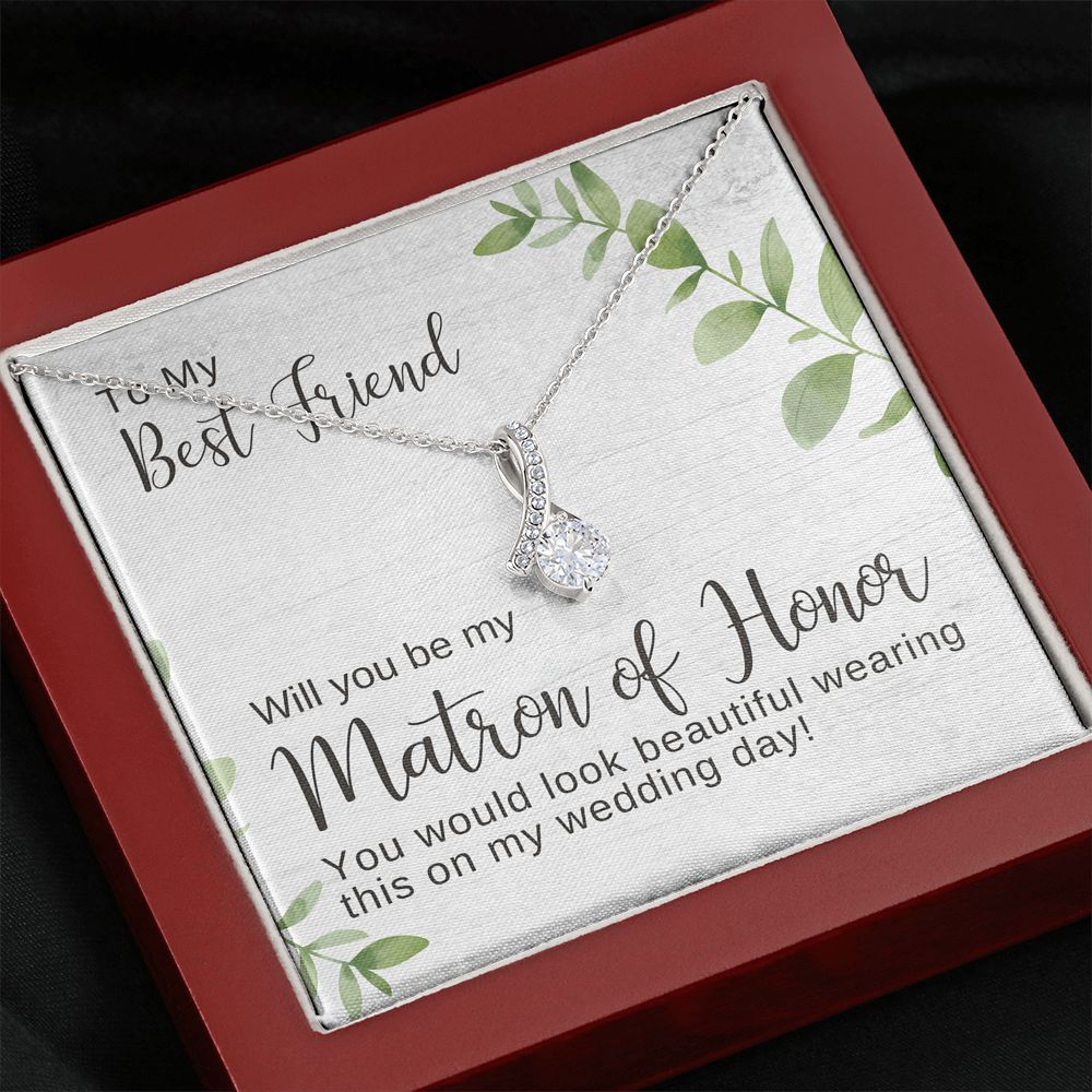 Best Friend Matron of Honor Proposal Necklace, Alluring Beauty Pendant