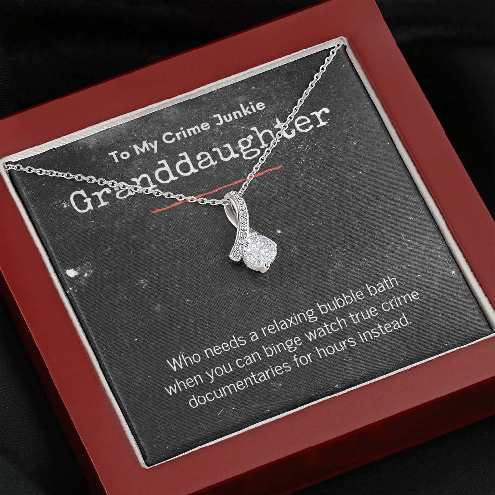 True Crime Junkie Granddaughter Gift, Pendant Necklace