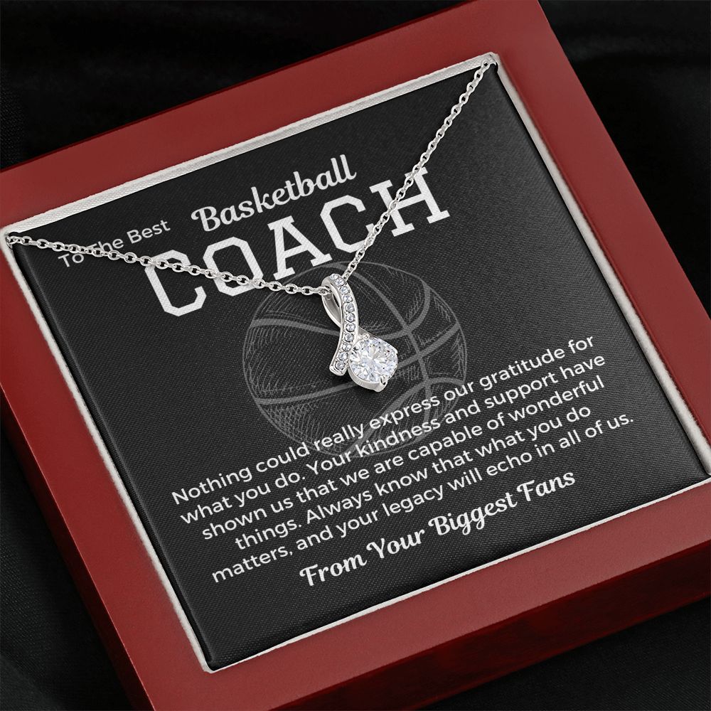 Gift To Basketball Coach From Team, Pendant Necklace