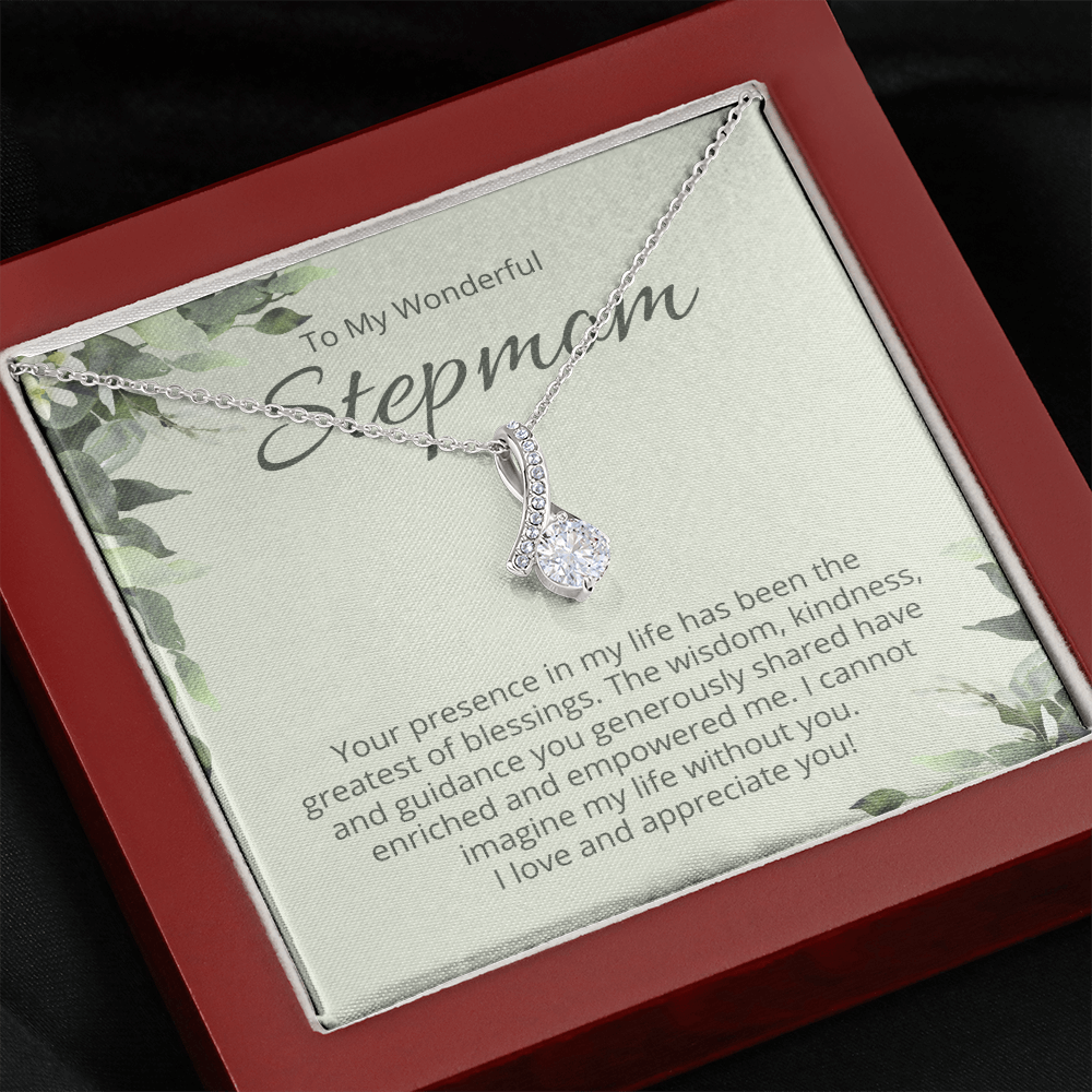 Stepmom Gift, CZ Pendant Necklace