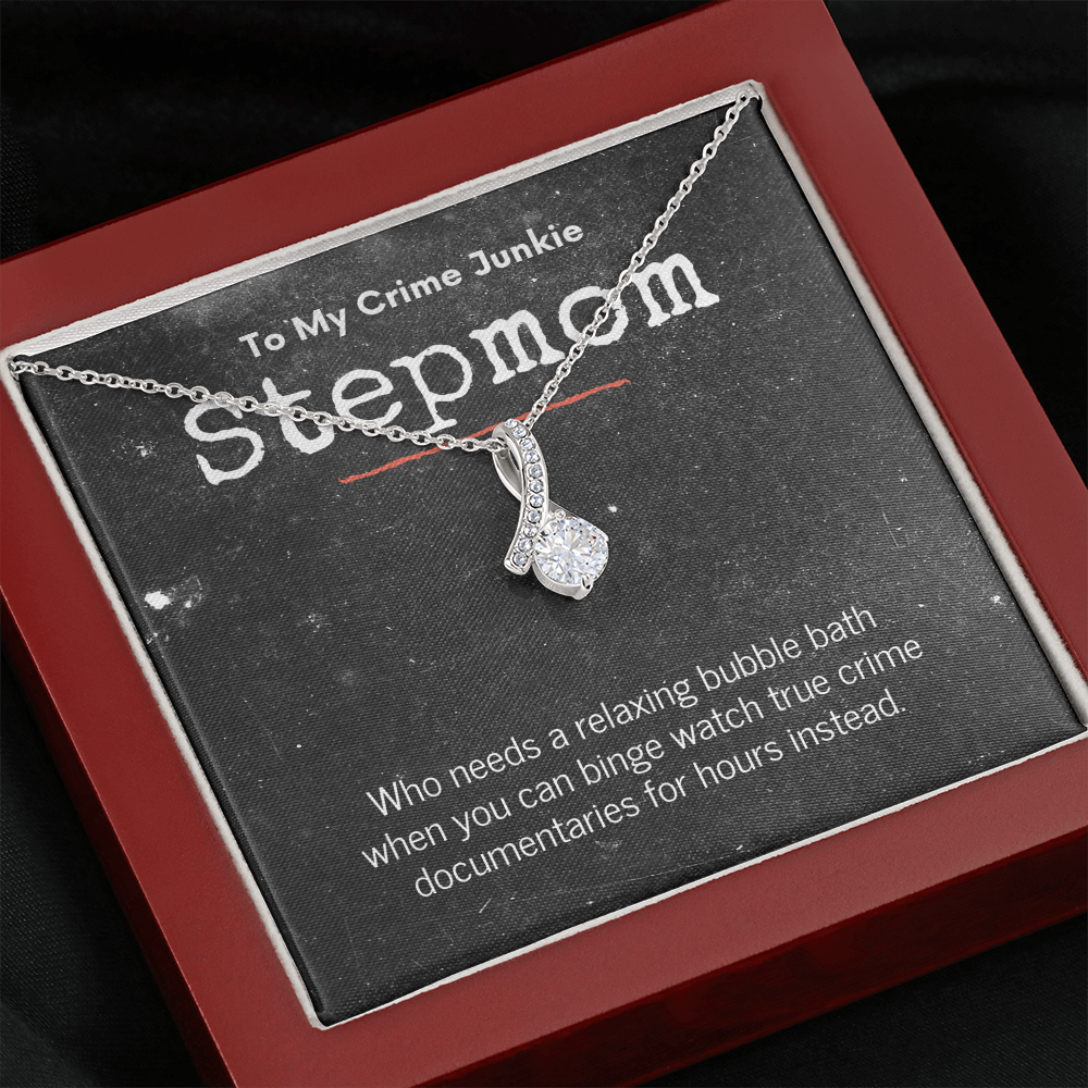 True Crime Junkie Stepmom Gift, Pendant Necklace