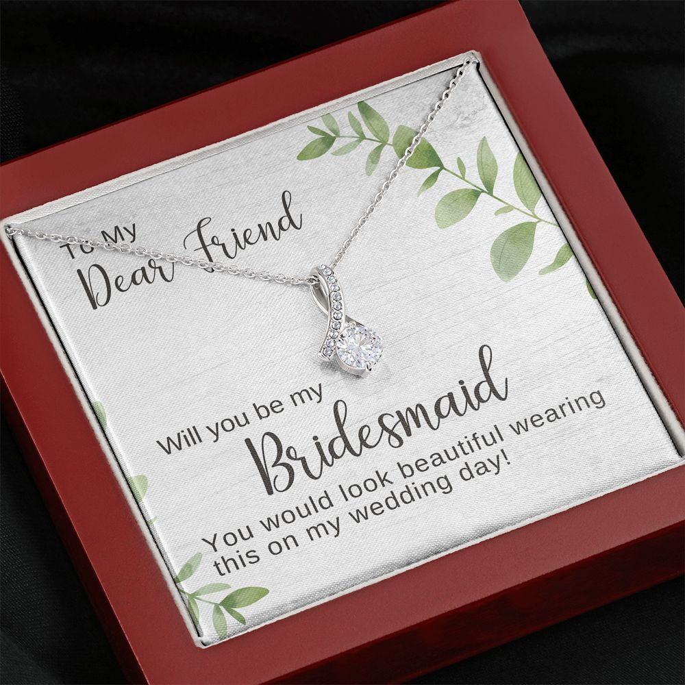 Friend Bridesmaid Proposal Necklace, Alluring Beauty Pendant