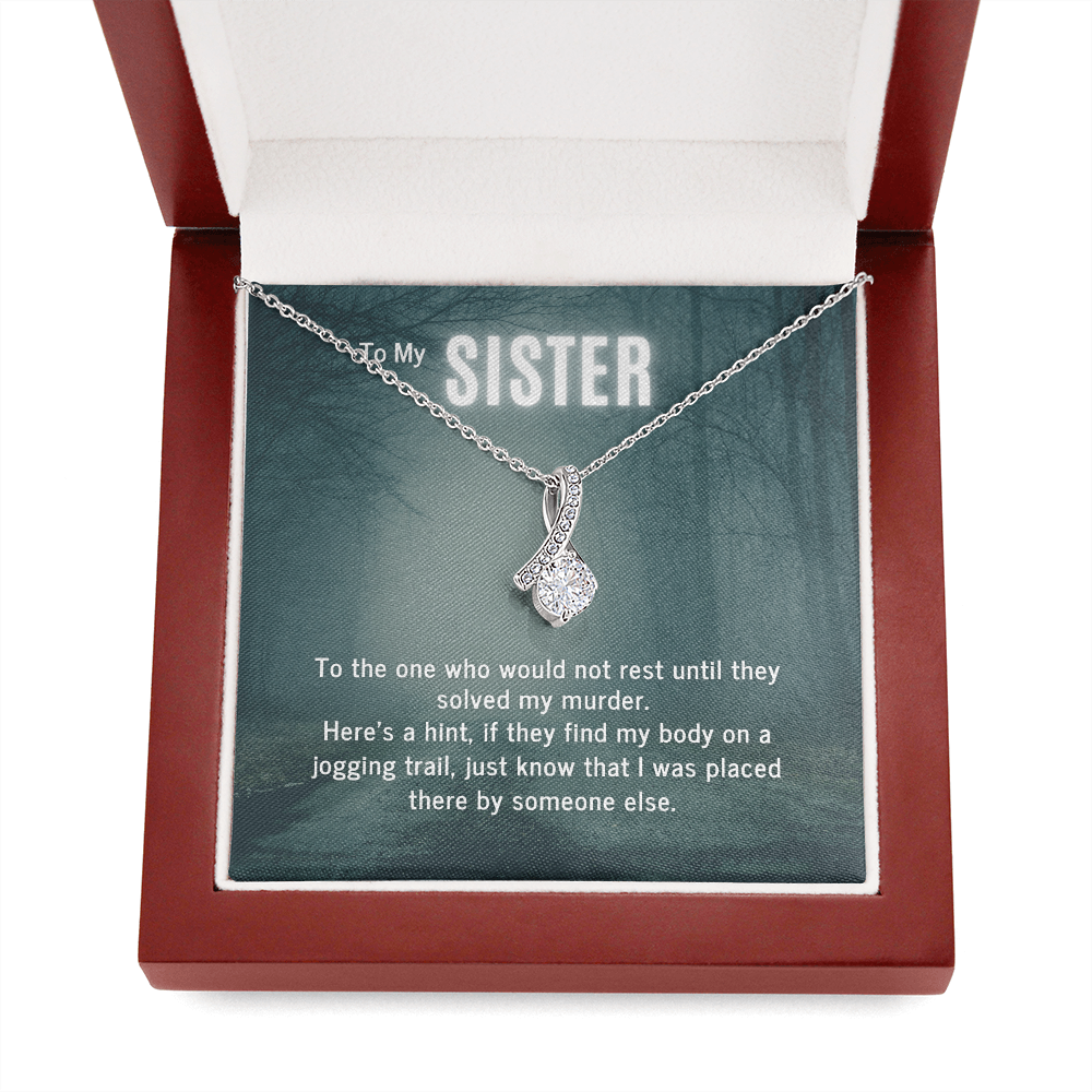 True Crime Junkie Gift for Sister, Pendant Necklace