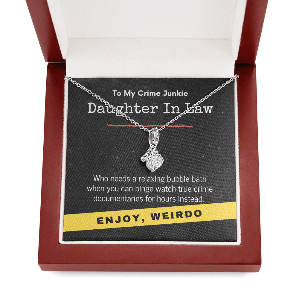 True Crime Junkie Daughter In Law Gift, Pendant Necklace