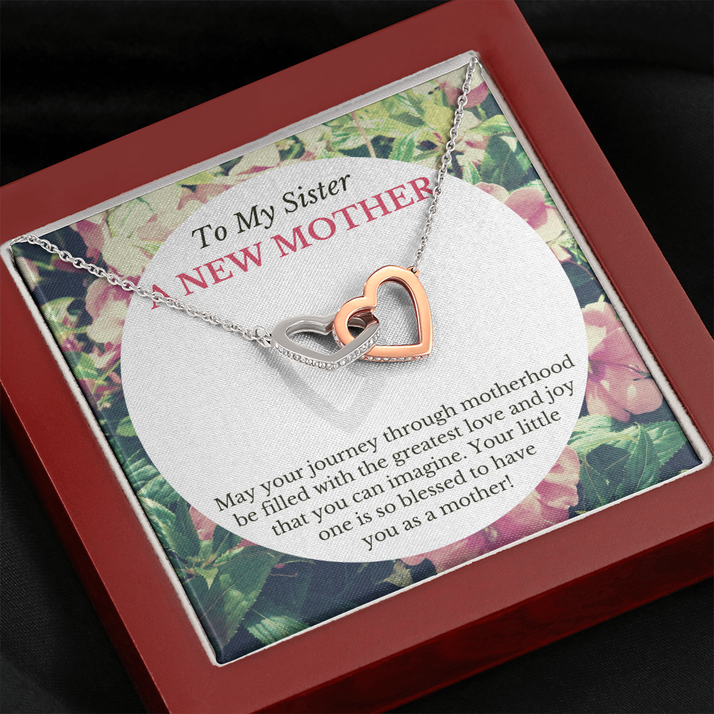Gift For Sister A New Mother, Interlocking Hearts Necklace