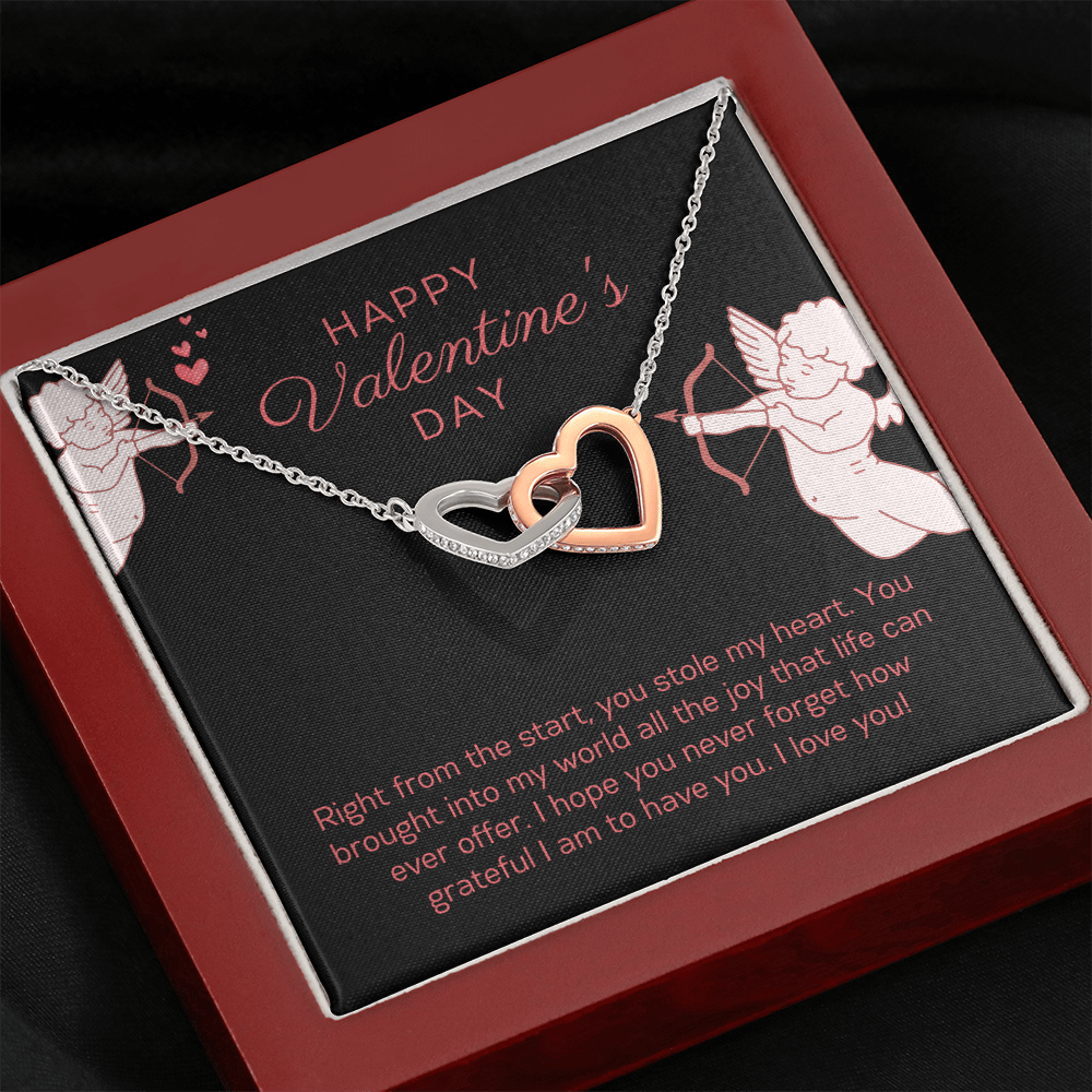 Happy Valentine's Day Gift for Her, Valentines Day Gift for Wife, Valentines Day Gift for Girlfriend, Valentines Day Gift for Daughter, Interlocking Hearts Necklace