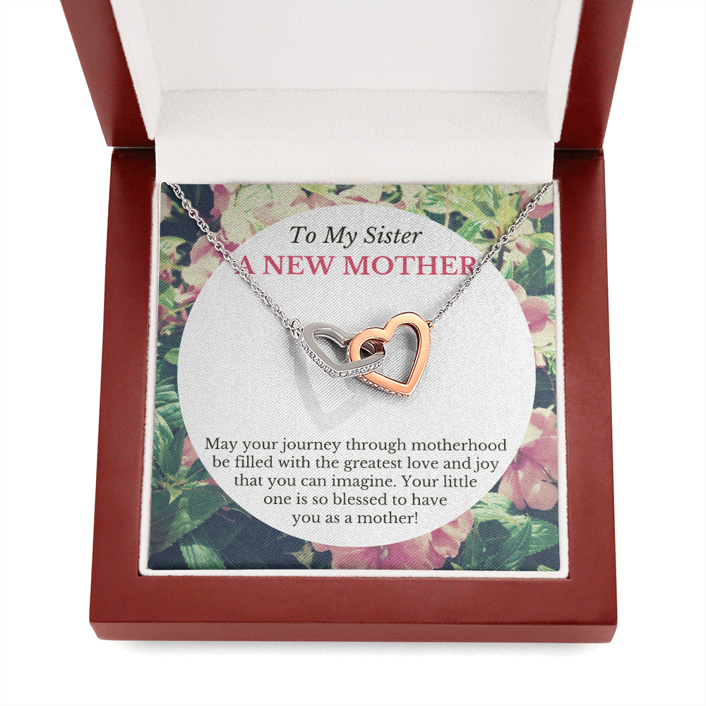 Gift For Sister A New Mother, Interlocking Hearts Necklace