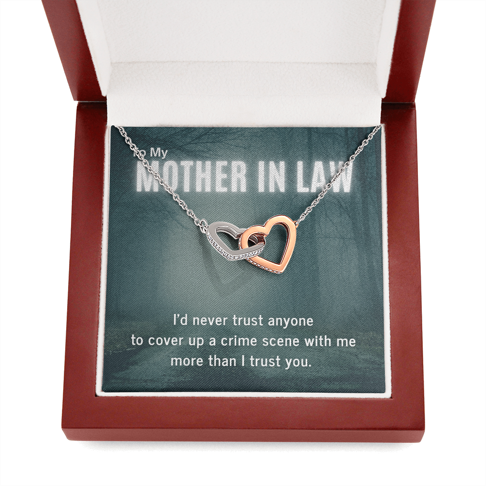 True Crime Junkie Gift for Mother In Law, Interlocking Hearts Necklace