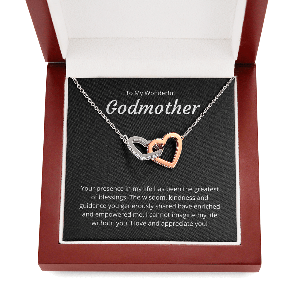 Godmother Gift, Interlocking Hearts Necklace