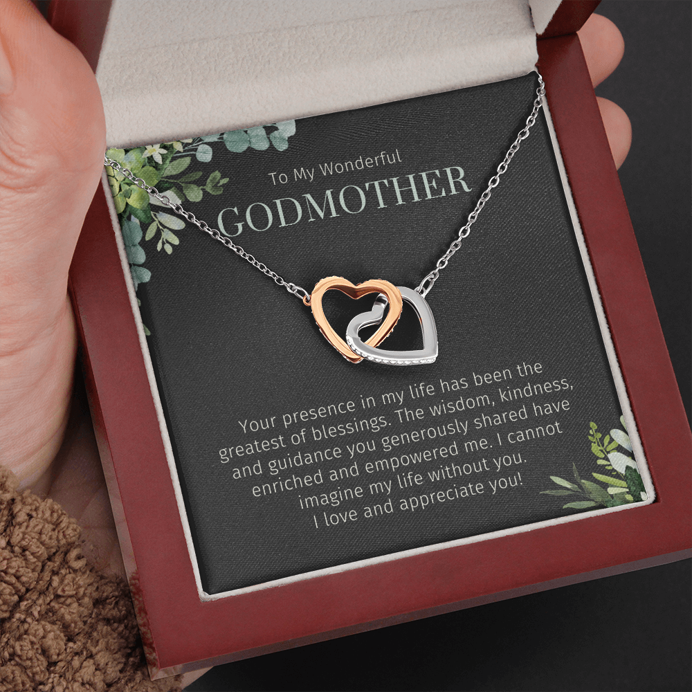 Godmother Gift, Interlocking Hearts Necklace