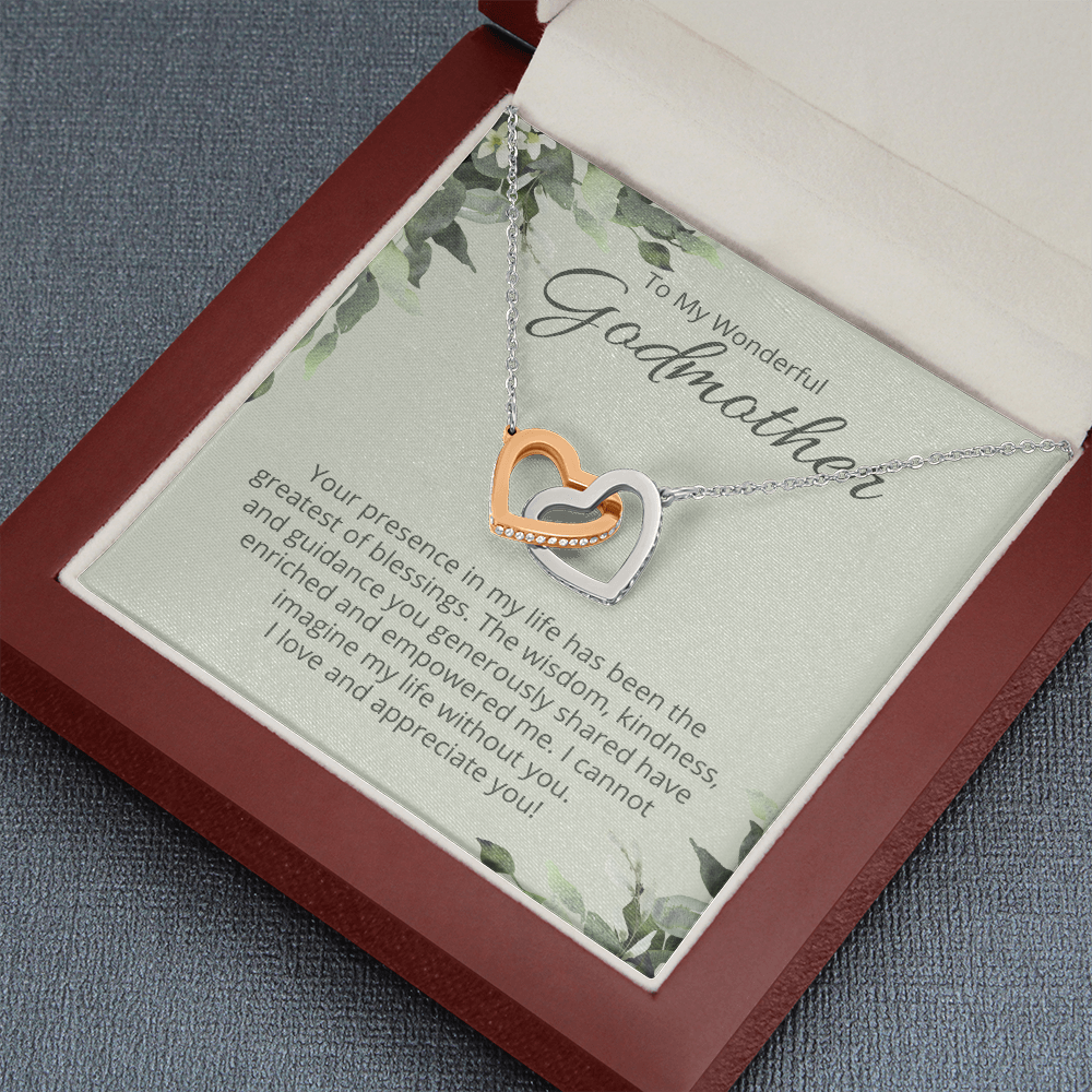 Godmother Gift, Interlocking Hearts Necklace