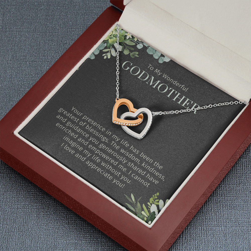 Godmother Gift, Interlocking Hearts Necklace