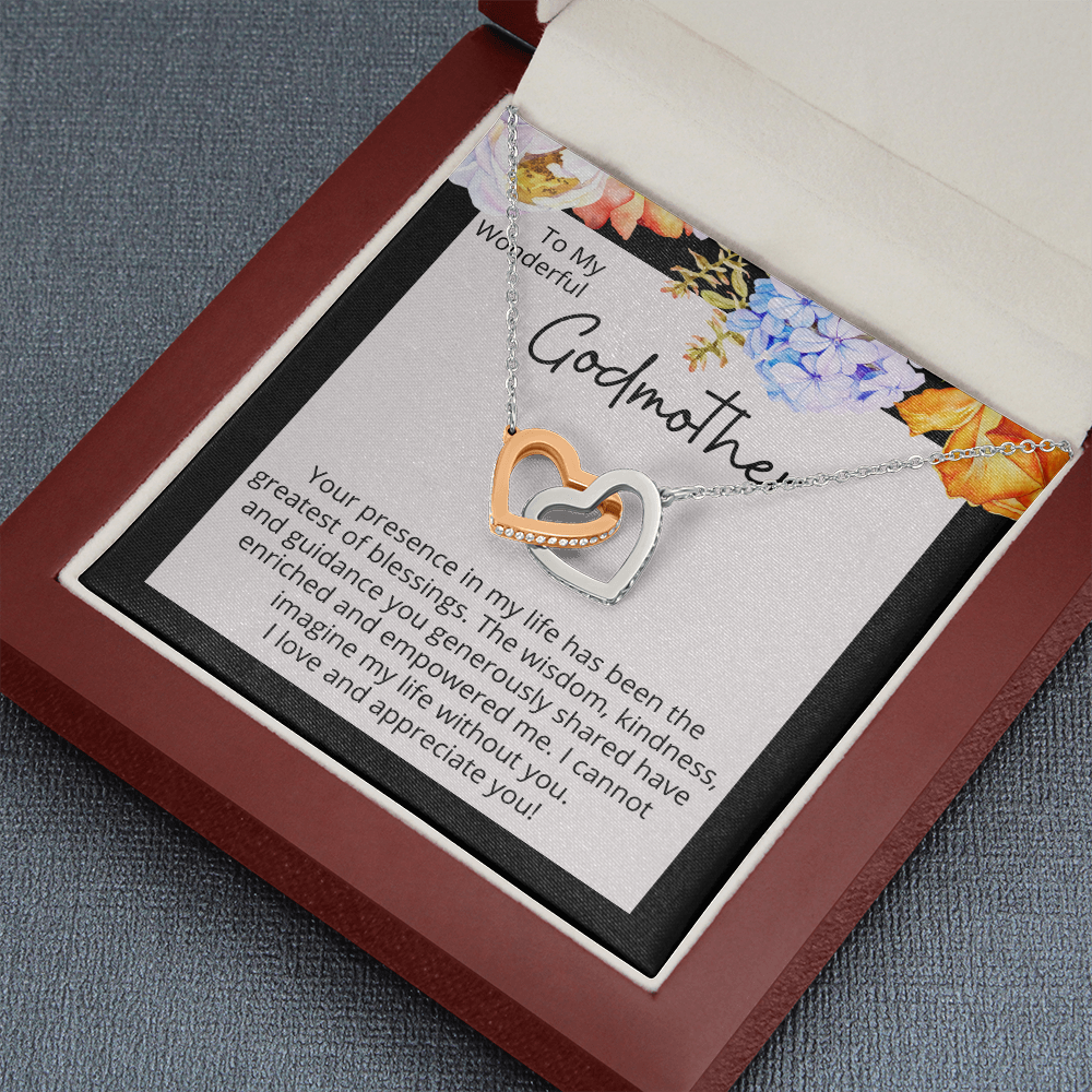 Godmother Gift, Interlocking Hearts Necklace