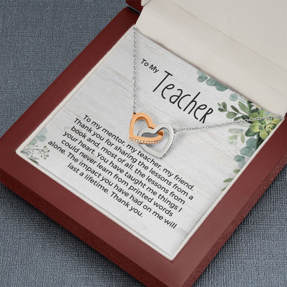 Teacher Appreciation Gift, Interlocking Hearts
