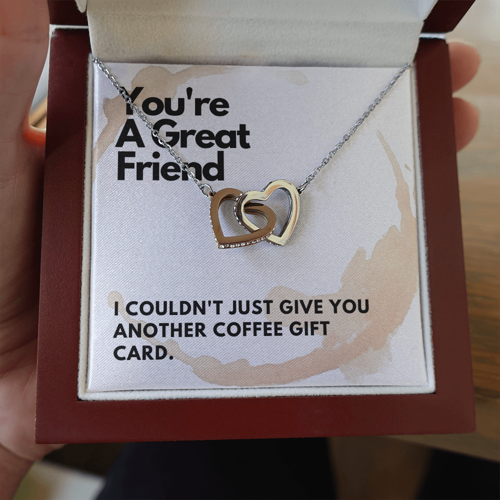 Friend Gift, Interlocking Hearts Necklace