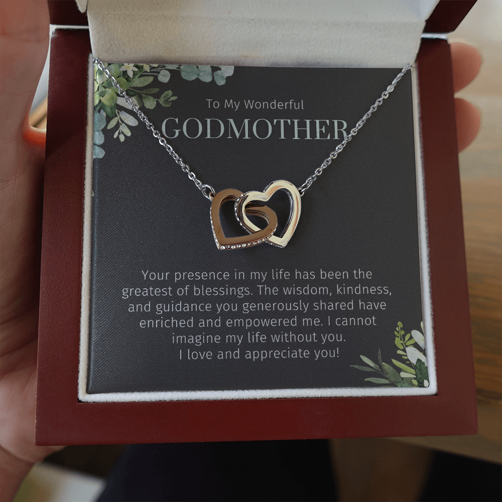 Godmother Gift, Interlocking Hearts Necklace