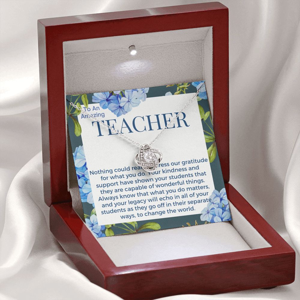 Gift To Teacher From All Of Us, Pendant Necklace