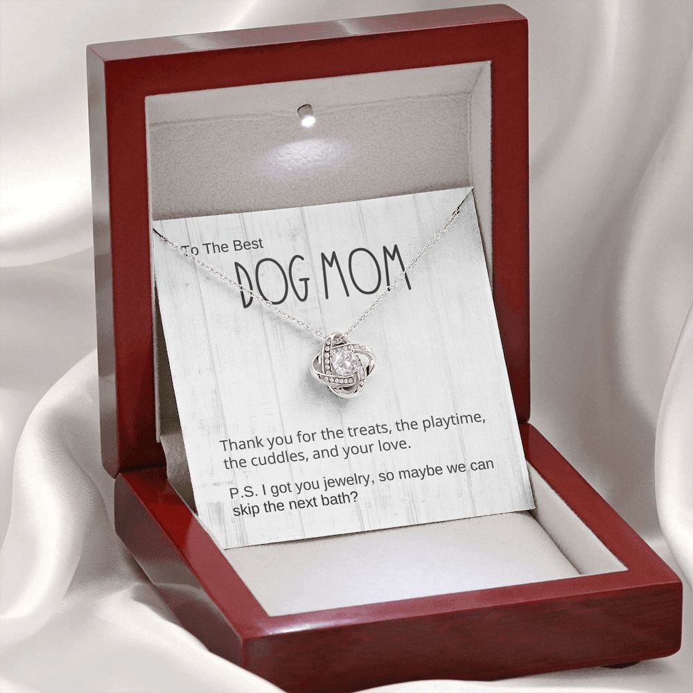 Dog Mom Gift, Love Knot Pendant Necklace